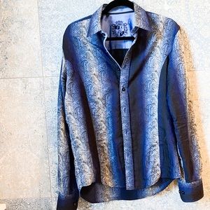 Eight-X Designer Dress Shirt Unique Print Size M
